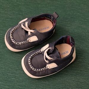 Robeez Navy and White Dress Moccasins for Kids